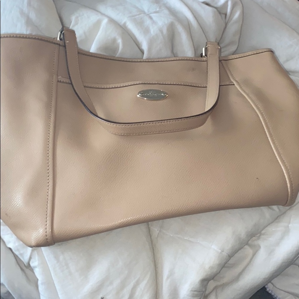 Cream coach purse